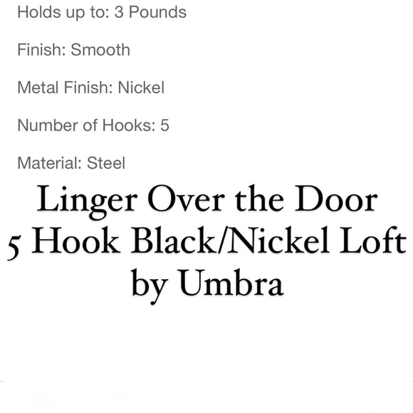 🆕 Linger Over the Door 5 Hook Black/Nickel Loft by Umbra - Picture 7 of 7